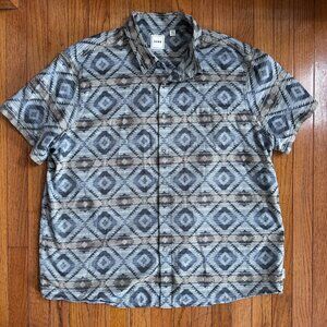 Southwestern Slate, Gray, Tan ROWM Cotton Shirt XXL – Dillard’s Exclusive